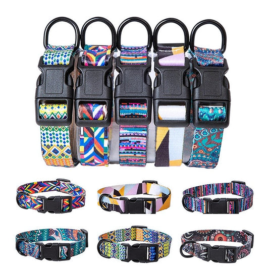 Bohemian Style Nylon Dog Collar Leash Set - My Puppy Fresh