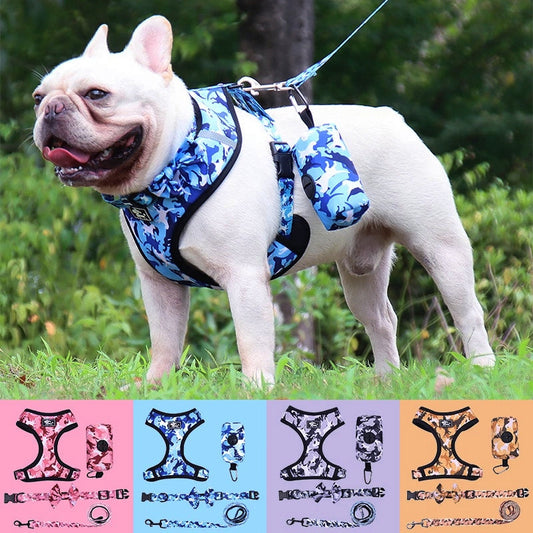 4 Combo Matching Dog Collar Harness Leash Pouch Set - My Puppy Fresh