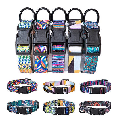 Bohemian Style Nylon Dog Collar Leash Set - My Puppy Fresh