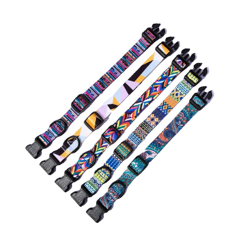 Bohemian Style Nylon Dog Collar Leash Set - My Puppy Fresh