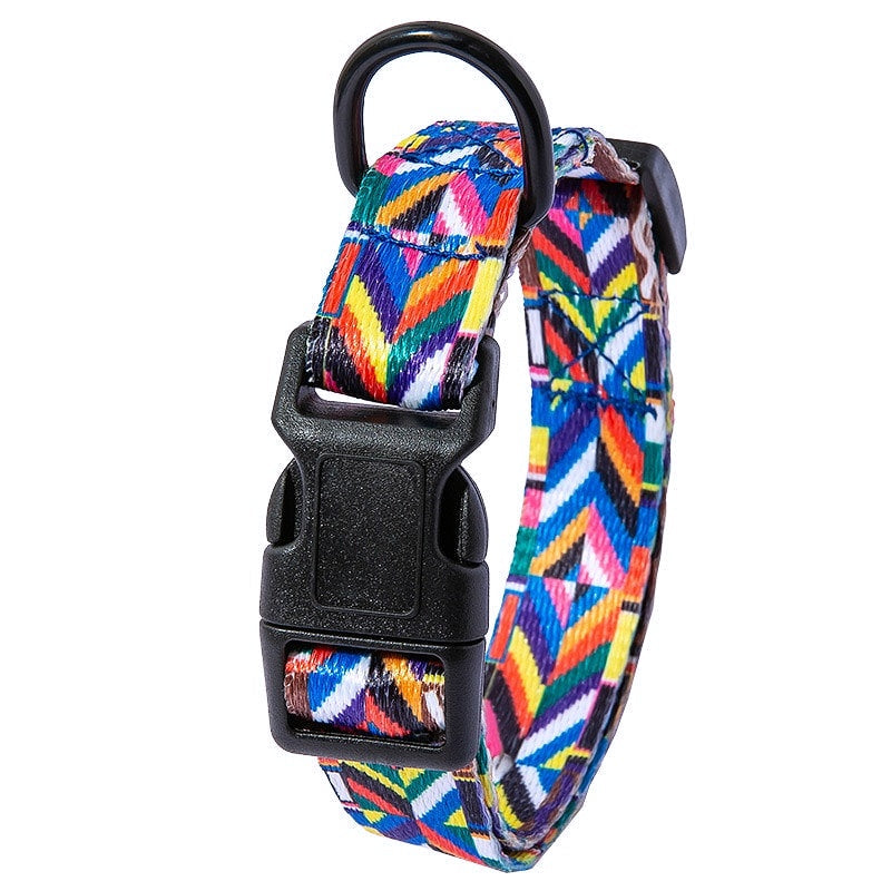 Bohemian Style Nylon Dog Collar Leash Set - My Puppy Fresh