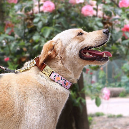 Flower Print Personalized Nylon Dog Collar - My Puppy Fresh