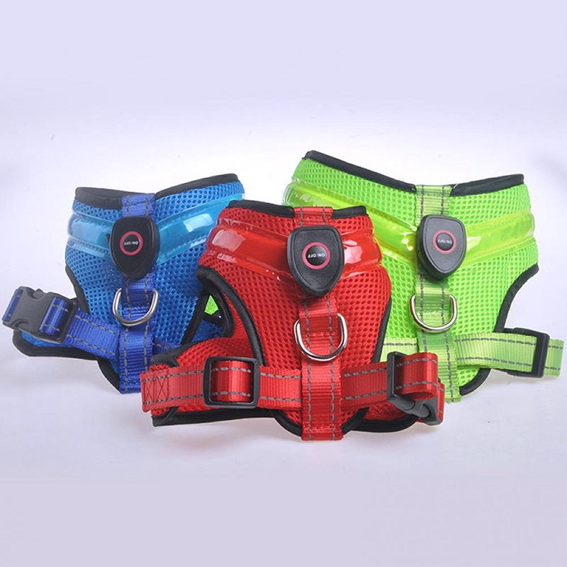 Great Pet LED Harness: No Pull Dog Vest with LED Light - My Puppy Fresh