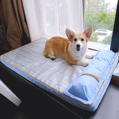 Summer Dog Bed Cooling Mat With Pillow - My Puppy Fresh