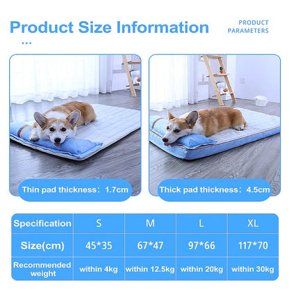 Summer Dog Bed Cooling Mat With Pillow - My Puppy Fresh