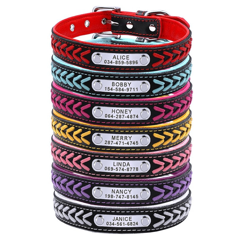 Braided Custom Leather Dog Collars - My Puppy Fresh