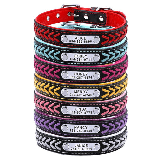 Braided Custom Leather Dog Collars - My Puppy Fresh