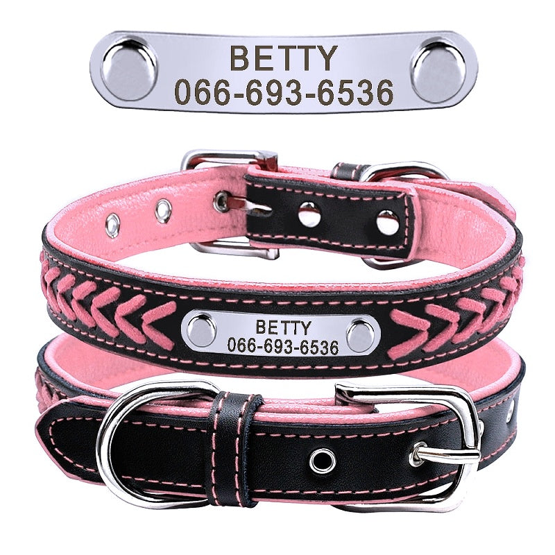 Braided Custom Leather Dog Collars - My Puppy Fresh