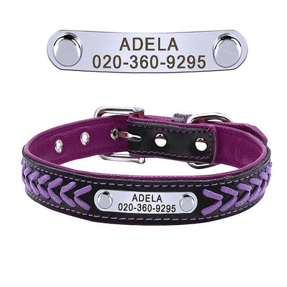 Braided Custom Leather Dog Collars - My Puppy Fresh