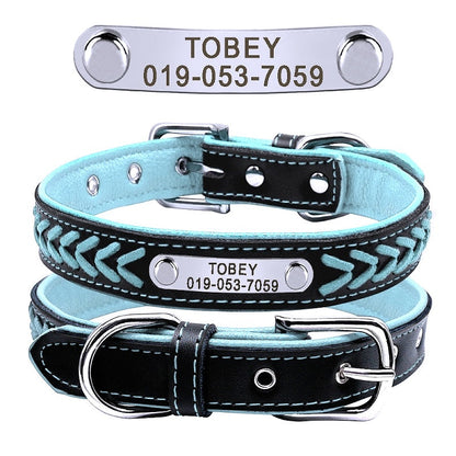 Braided Custom Leather Dog Collars - My Puppy Fresh