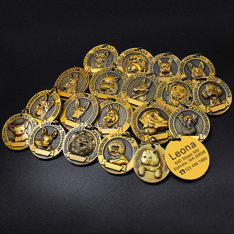 Personalized Gold 3D Dog Tags - My Puppy Fresh