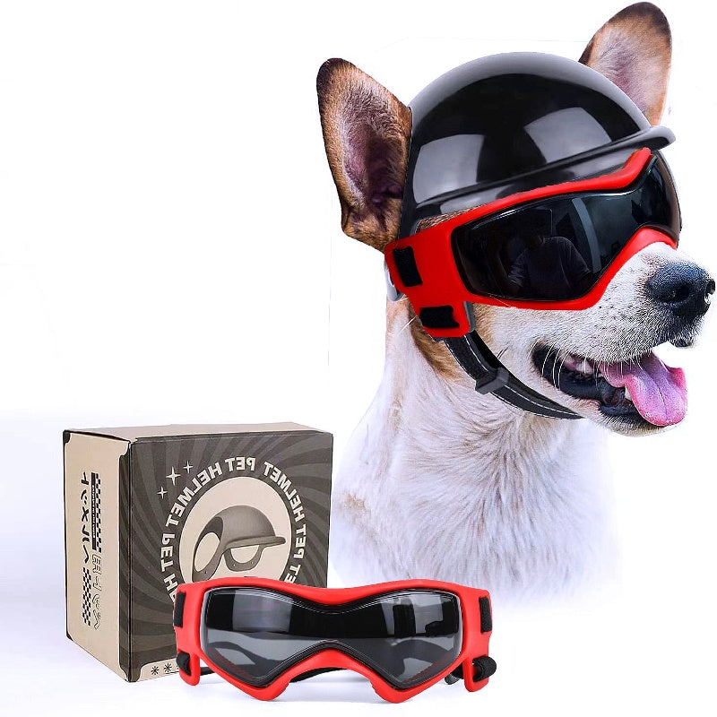 Dog Sunglasses and Wind Protection Helmet Set - My Puppy Fresh
