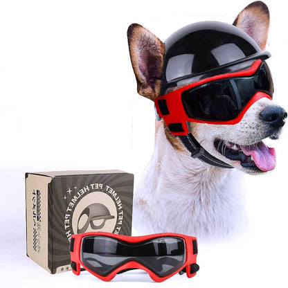 Dog Sunglasses and Wind Protection Helmet Set - My Puppy Fresh