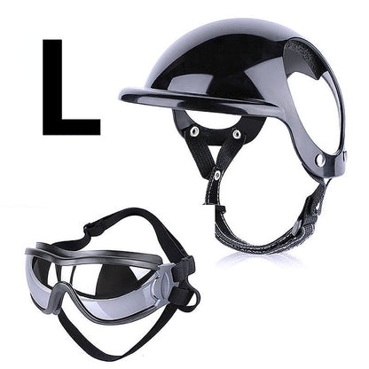 Dog Sunglasses and Wind Protection Helmet Set - My Puppy Fresh