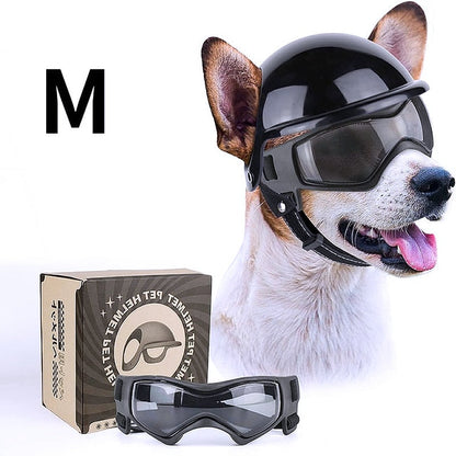 Dog Sunglasses and Wind Protection Helmet Set - My Puppy Fresh