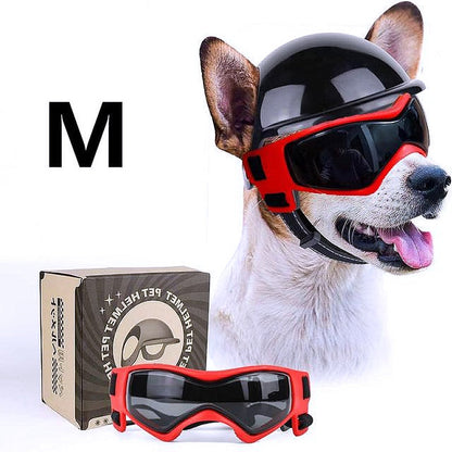 Dog Sunglasses and Wind Protection Helmet Set - My Puppy Fresh